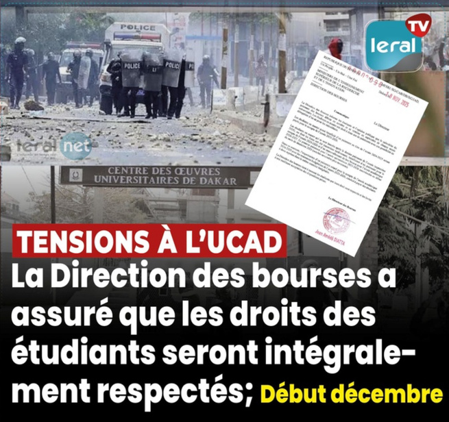 Bourses étudiantes : la Direction rassure !