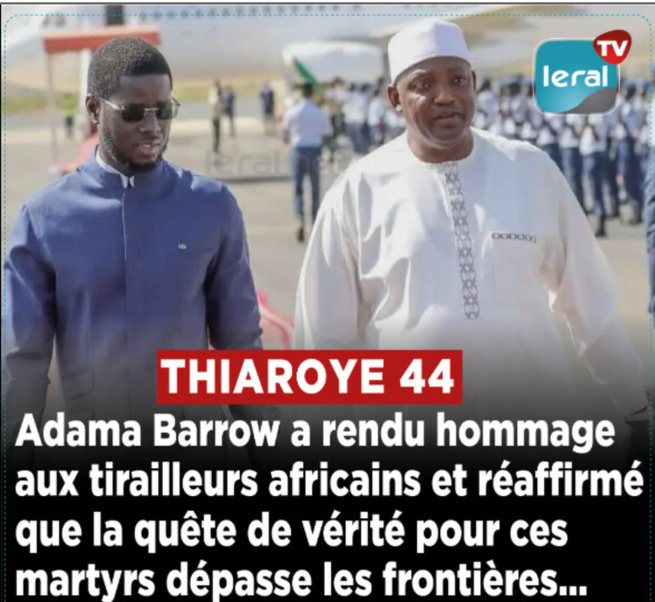 Thiaroye 44 : Adama Barrow rappelle l’unité de l’Afrique de l’Ouest