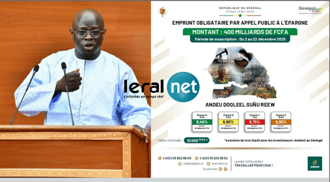 Le Sénégal émet un nouvel emprunt obligataire de 400 milliards FCfa, pour appuyer le Plan Sénégal 2050