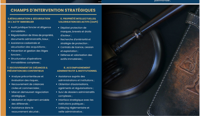Le Conseil le plus sure et le jugement le plus droit confiez vos cas à CONSULTING SUARL