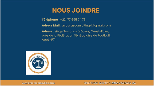 Le Conseil le plus sure et le jugement le plus droit confiez vos cas à CONSULTING SUARL