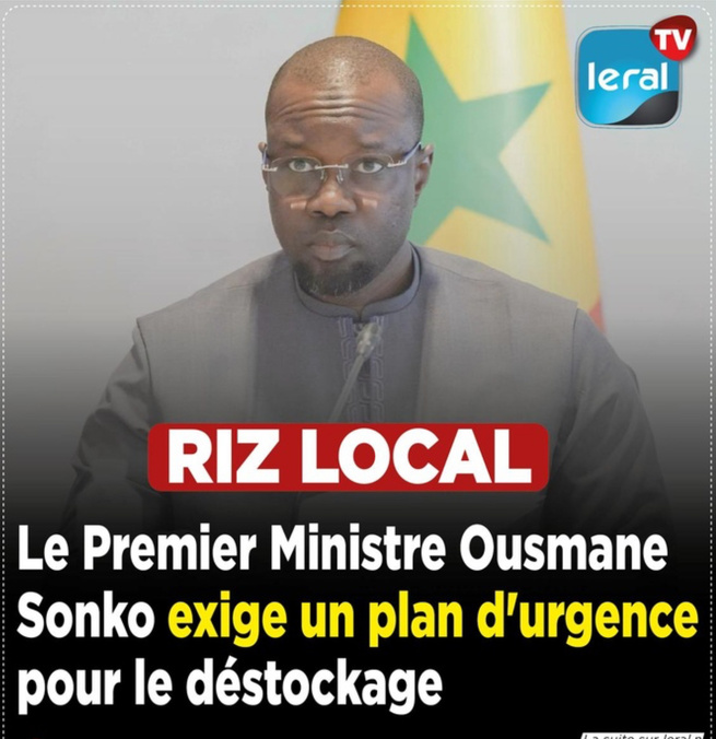 Pour la Souveraineté alimentaire : Le Premier Ministre exige un plan d'urgence pour le déstockage du riz produit dans le Nord Pour la Souveraineté alimentaire : Le Premier Ministre exige un plan d'urgence pour le déstockage du riz produit dans le Nord