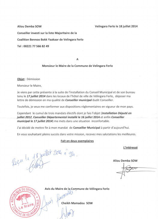 "Mon mandat de conseiller municipal n’a duré que le temps d’une rose", Aliou Demba Sow "Mon mandat de conseiller municipal n’a duré que le temps d’une rose", Aliou Demba Sow