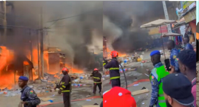 Suite à l’explosion d’un poteau électrique : Le marché central de Keur Massar a pris feu Suite à l’explosion d’un poteau électrique : Le marché central de Keur Massar a pris feu