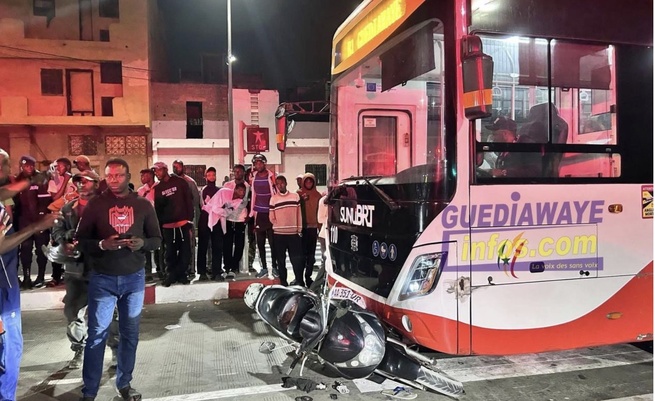 Guédiawaye : un motocycliste percuté par un bus du BRT Guédiawaye : un motocycliste percuté par un bus du BRT