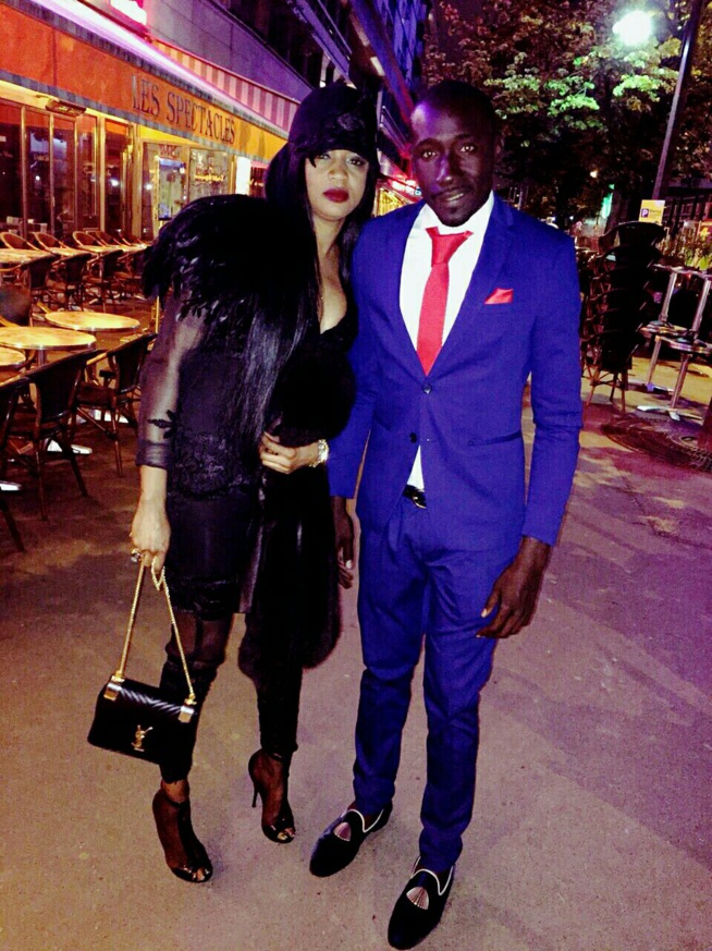 La femme d'affaires Colé Faye en compagnie de son intime ami Matar Samb de Saremo à Paris.
