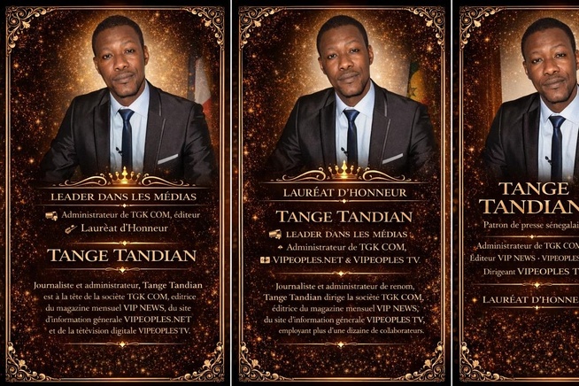 * URGENT : Tange Tandian distingué meilleur journaliste de la diaspora