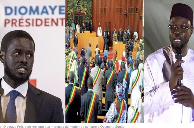 Diomaye Président réplique aux menaces de motion de censure d'Ousmane Sonko Diomaye Président réplique aux menaces de motion de censure d'Ousmane Sonko