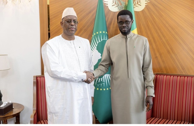 Macky Sall remercie le président Bassirou Diomaye Faye Macky Sall remercie le président Bassirou Diomaye Faye