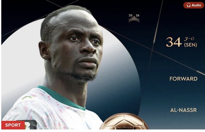 Ballon d'Or 2026 : Sadio Mané officiellement parmi les 30 nommés