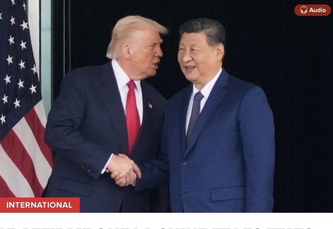 Xi affirme que la Chine et les Etats-Unis devraient être "partenaires plutôt que rivaux" (médias d'Etat) Xi affirme que la Chine et les Etats-Unis devraient être "partenaires plutôt que rivaux" (médias d'Etat)