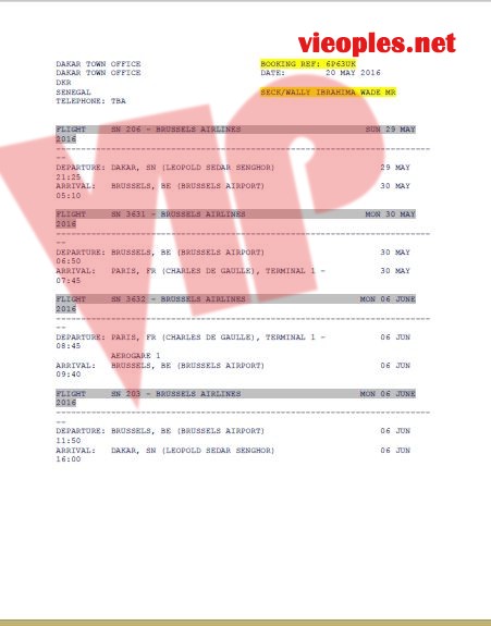 Les organisateurs du Bercy du 04 juin 2016 SEN ART VISION & VOUZENOU presentent les documents: Billet d'avion de Waly et son groupe, la mise en demeure,le budget final, les recettes définitives, et le mail de Bougane envoyé à Yuma Production. Les organisateurs du Bercy du 04 juin 2016 SEN ART VISION & VOUZENOU presentent les documents: Billet d'avion de Waly et son groupe, la mise en demeure,le budget final, les recettes définitives, et le mail de Bougane envoyé à Yuma Production.