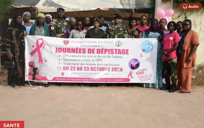 Lutte contre les cancers du sein et du col de l’utérus : 65 enfants vaccinés et 520 femmes dépistées à l’Hôpital militaire de Ziguinchor Lutte contre les cancers du sein et du col de l’utérus : 65 enfants vaccinés et 520 femmes dépistées à l’Hôpital militaire de Ziguinchor