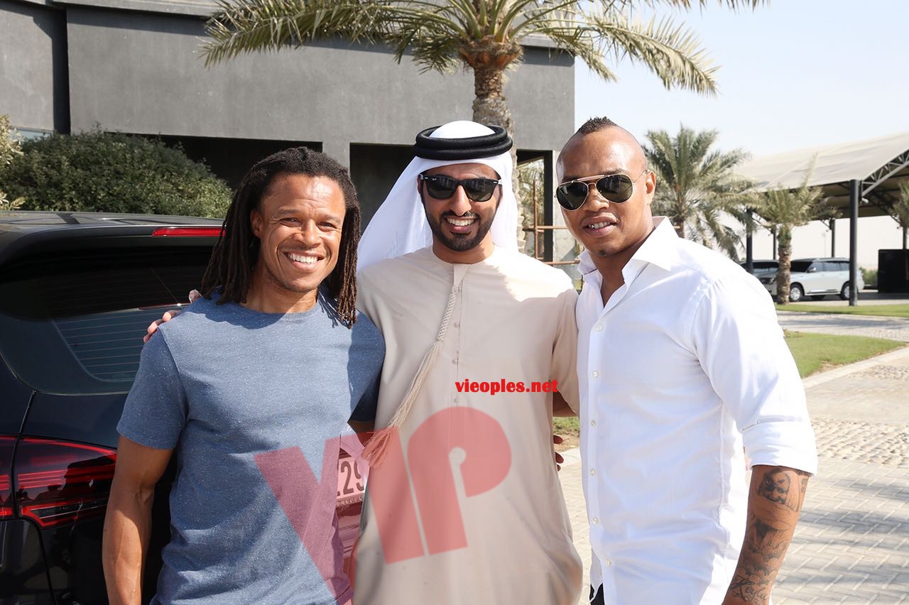 Dubai, l'international ballon d'or ElHadj Diouf en comagnie de Anelka, Akon et Edgar Dewis chez les Princes.