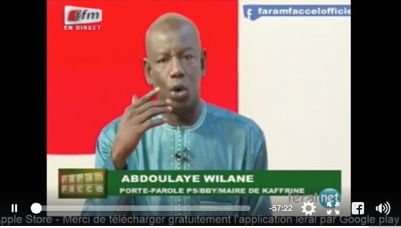 Rediffusion de l'émission "Faram facce" avec Abdoulaye Wilane, maire de Kaffrine