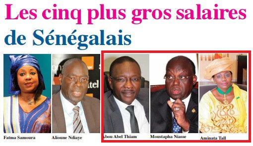 Moustapha Niass, Aminata Tall et Abou Abel Thiam ont été classés parmi les cinq sénégalais qui ont les plus gros salaires.