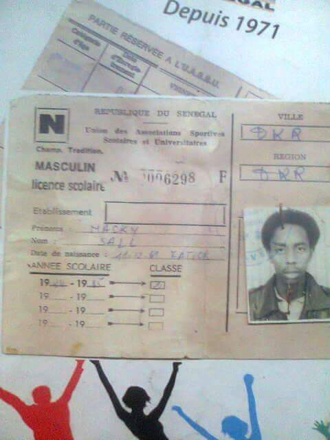 Photo archive : la licence UASSU de l'étudiant Macky Sall