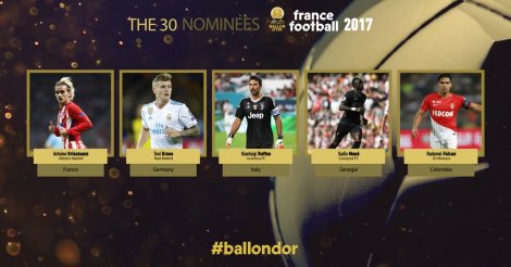 Ballon d’Or 2017 : Sadio Mané parmi les 30 nominés