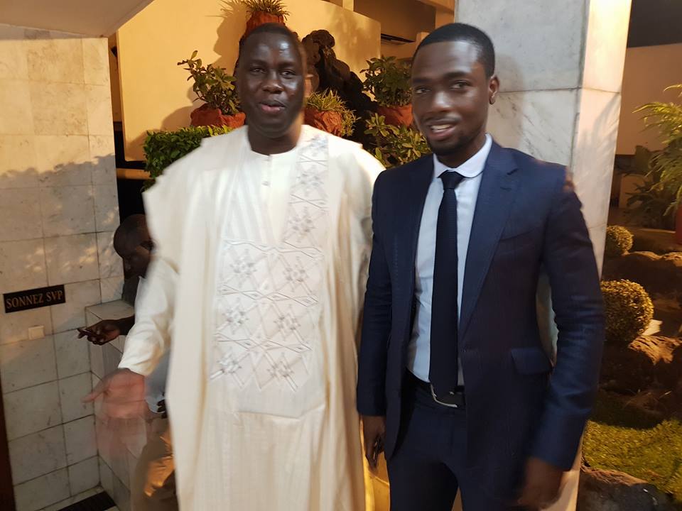 Birane Ndour en compagnie de Mamoudou Ibra Kane, à l’accueil de son père, Youssou Ndour