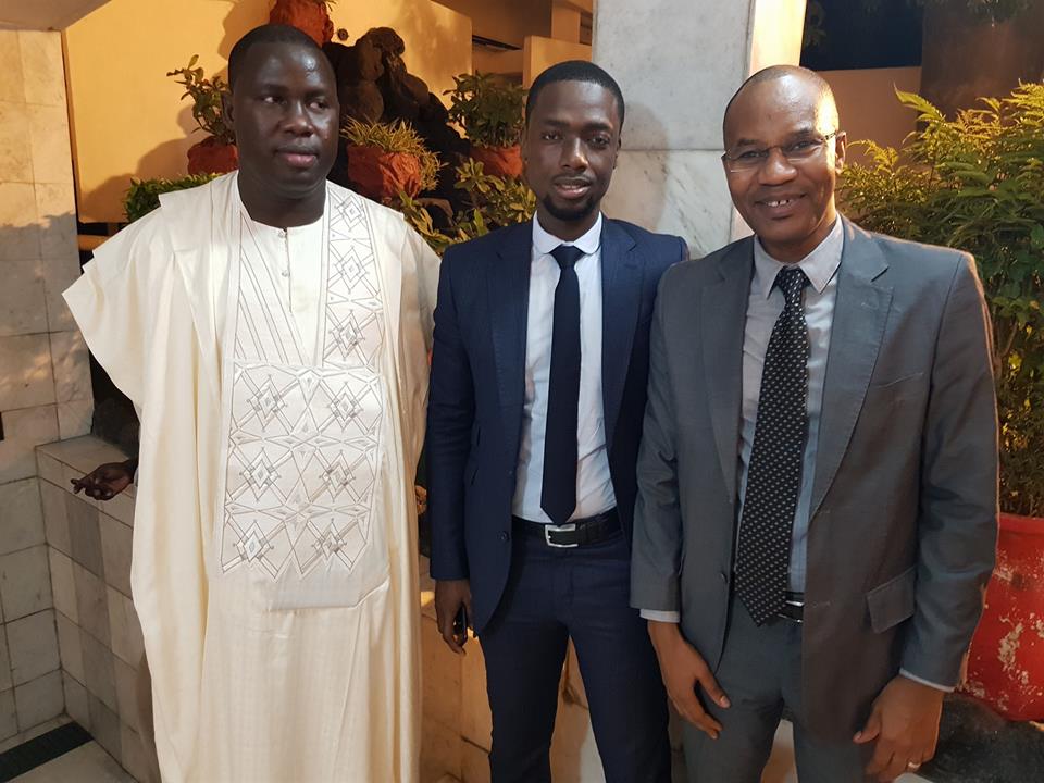 Birane Ndour en compagnie de Mamoudou Ibra Kane, à l’accueil de son père, Youssou Ndour