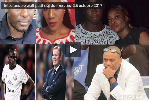 Infos people walf petit déj du mercredi 25 octobre 2017