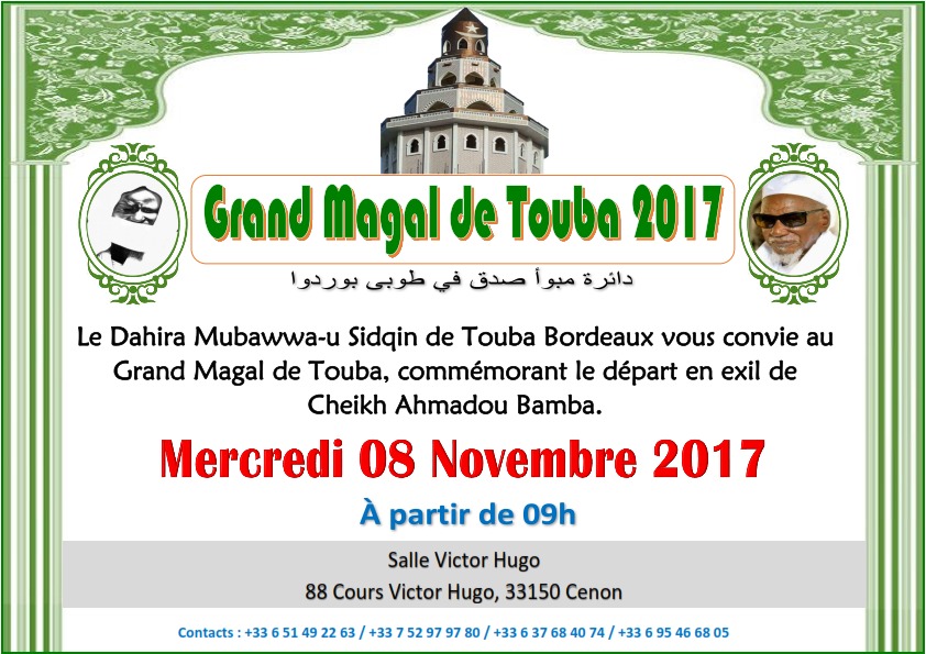 En images du 18 eme Safar marquant le 128 eme éditions du Magal de Touba chez les Bordolais de la France.