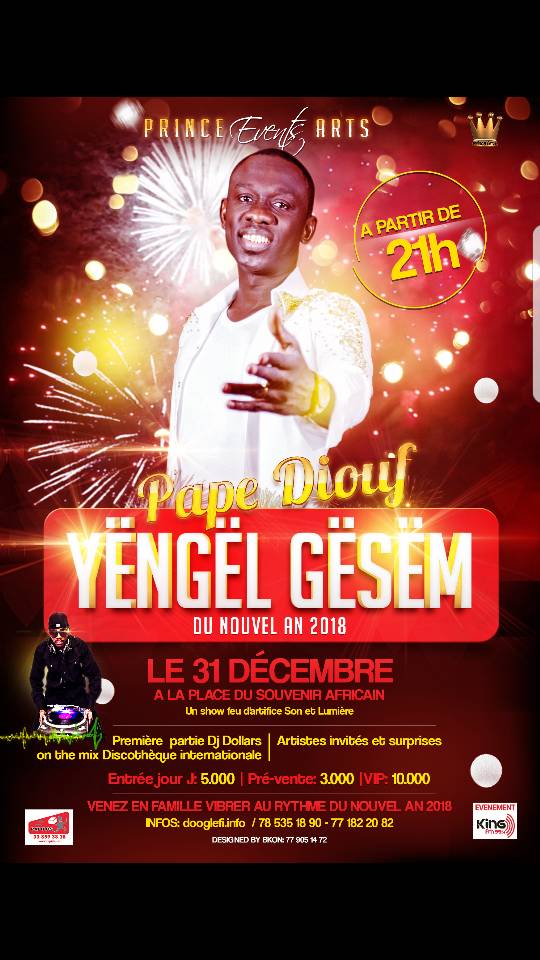 "YEUNGEUL GUESSEM" 2018 Pape Diouf à la place du Souvenir le 31 Décembre.