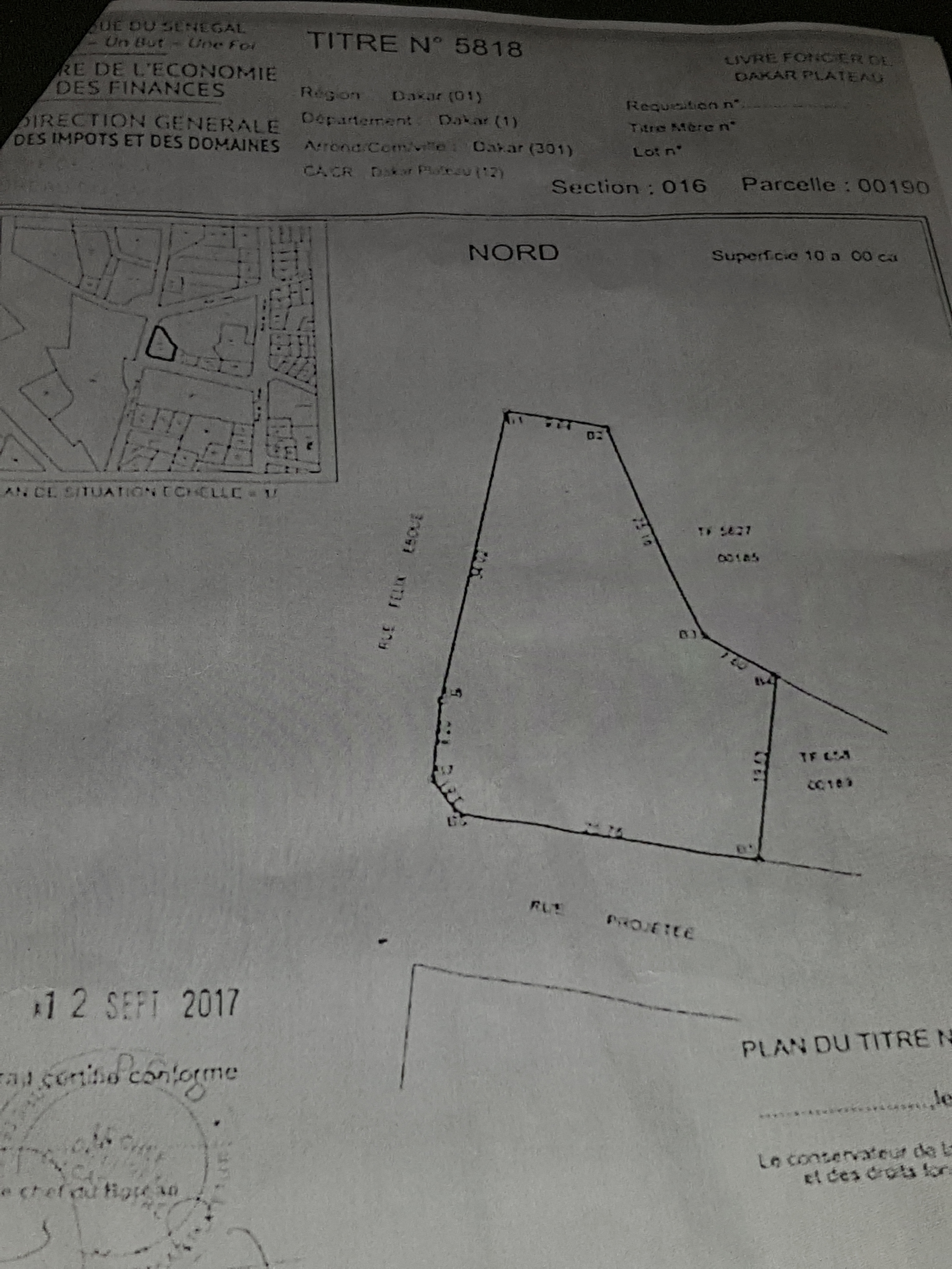 URGENT: À VENDRE UN TERRAIN TITRE FONCIER 1000 m2, RUE TOLBIAC EN VILLE CONTACT: 76573 30 76