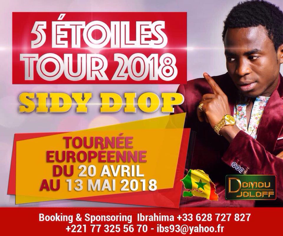 DOMOU DJOLOF PRESENTE SIDY DIOP EN TOURNÉE EUROPÉENNE  DU 20 AVRIL AU 13 MAI