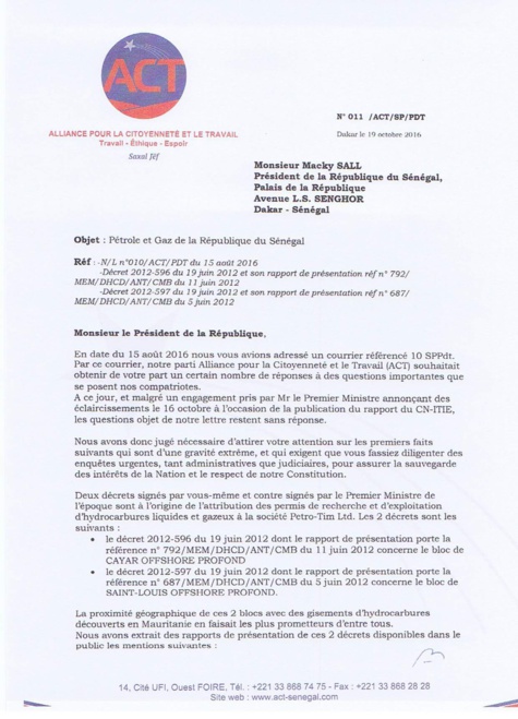 Pétrole et gaz sénégalais : Abdoul Mbaye crache du feu sur les « défenseurs de la famille Faye Sall »