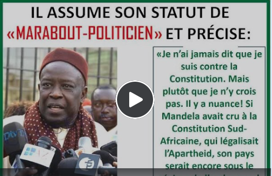 Serigne Mansour Sy Jamil assume : "Je ne crois pas en la Constitution du Sénégal. Mohammed et Jésus faisaient de la politique"