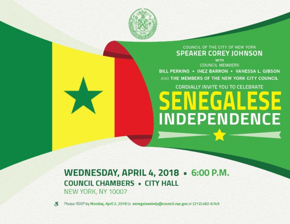 Etats-Unis : En collaboration avec le Conseil municipal de la ville de New York, l’A.S.A célèbre le 58e anniversaire de l’indépendance du Sénégal