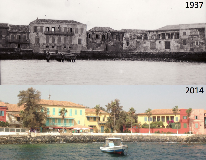Carte Postale - Gorée 1937-2014 (rediffusion) : 77 ans séparent ces deux photos.