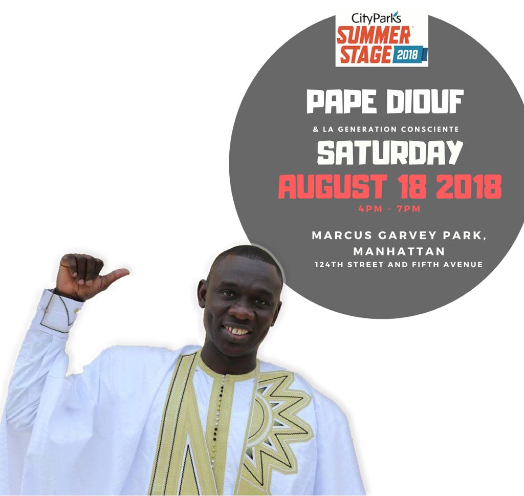 Pape Diouf & la Génération Consciente à la conquête de l'Amérique à partir du 17 Aout avec NEW AFRICAN PRODUCTION INC. Pape Diouf & la Génération Consciente à la conquête de l'Amérique à partir du 17 Aout avec NEW AFRICAN PRODUCTION INC.