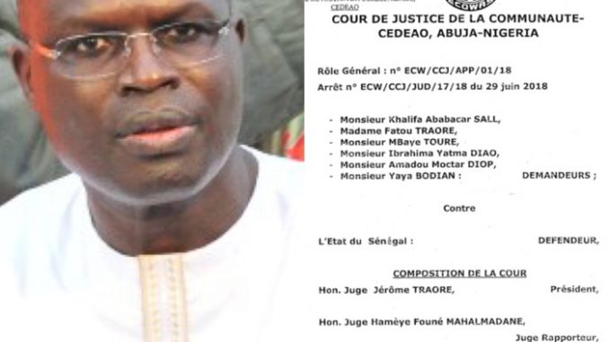 Affaire Khalifa Sall : Voici l’entièreté de l’arrêt de la Cedeao (Document)