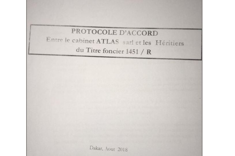 Protocole d'accord entre le cabinet ATLAS sarl et les Héritiers du titre foncier 1451/R (documents) Facebook  Google +  Pinterest