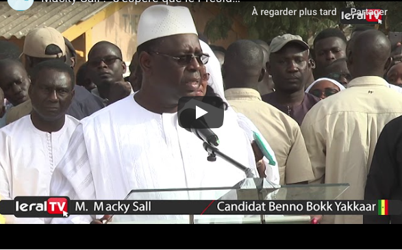 Macky Sall : "J'espère que le Président qui sera choisi au terme de cette journée sera moi"