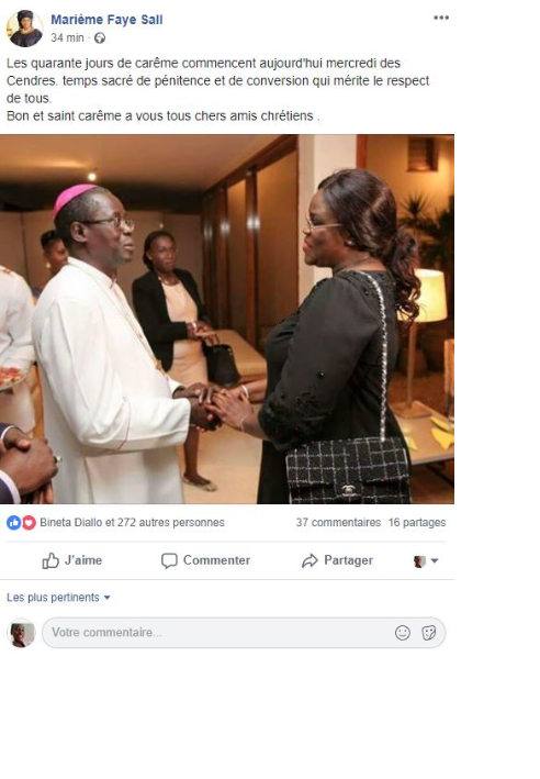Le message de la Première Dame aux chrétiens