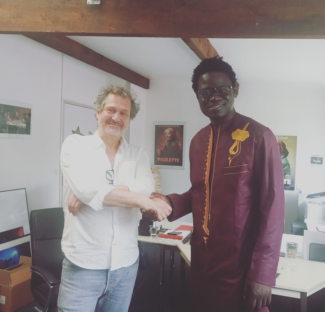 Papis Niang initiateur du projet Full Art Académie à la rencontre de Gerome Enrico DG de l'ESEC de Paris