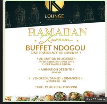 Les célébrités de Dakar au K LOUNGE des Almadies durant les week- end du ramadan pour un Ndogou Buffet à volonté. REGARDEZ