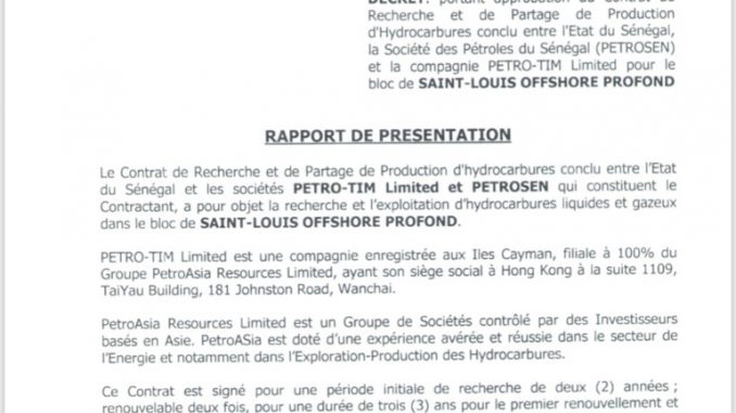 « SallGate »: le Pds entre dans la danse et publie les décrets d’approbation de Saint-Louis Offshore et de Cayar