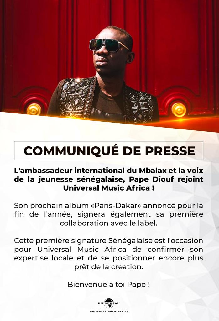 Pape Diouf ambassadeur international du mbalax et la voix de la jeunesse Sénégalaise.