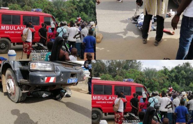 Rond-point Camberène: un camion percute violemment deux hommes sur une moto, l’un mort sur le coup Rond-point Camberène: un camion percute violemment deux hommes sur une moto, l’un mort sur le coup
