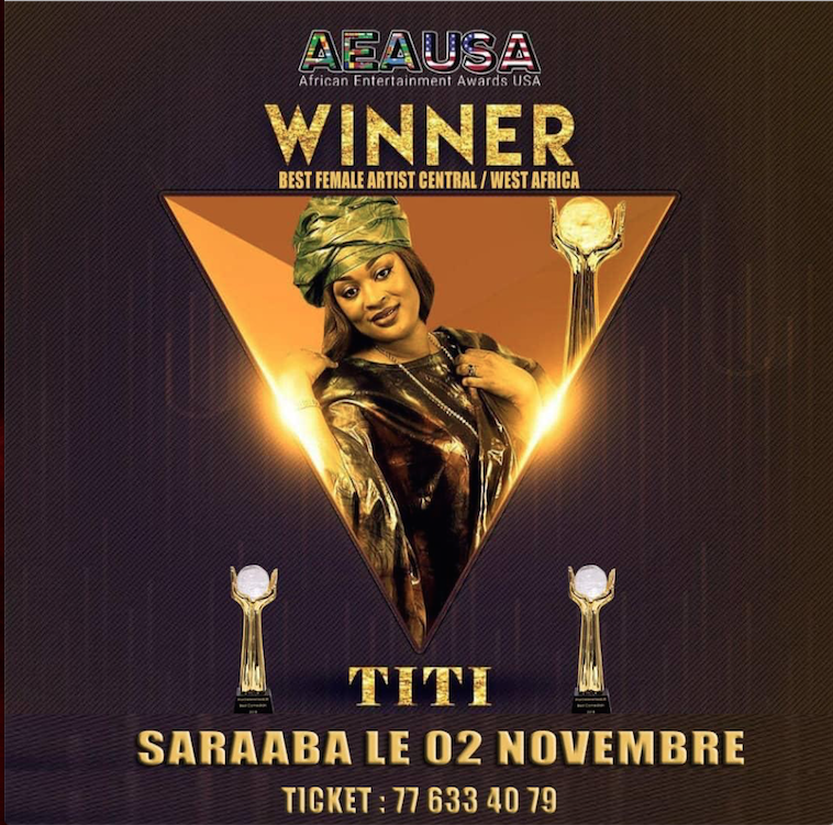 PRIX MEILLEURE ARTISTE FEMININE: Titi présente son trophée aux Sénégalais ce samedi 02 novembre au SARABA