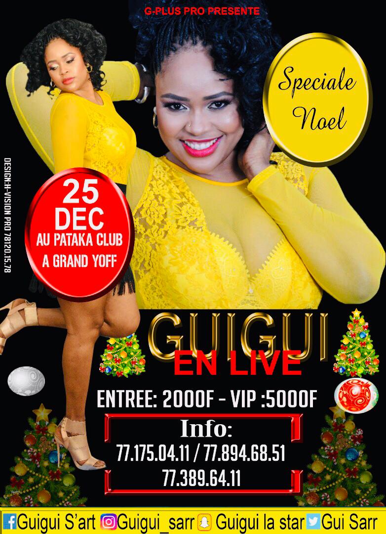 La chanteuse GUI GUI présente Noël ce 24 décembre à Grand Yoff en live