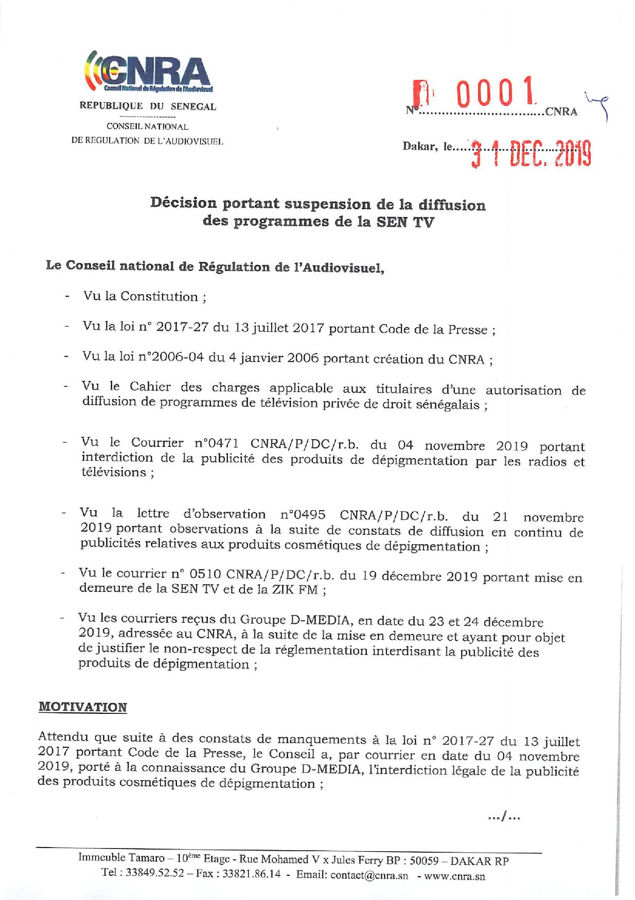 CNRA- Suspension de 7jours des programmes de SEN TV : Bougane Guèye Dani joue-t-il, au pocker ?