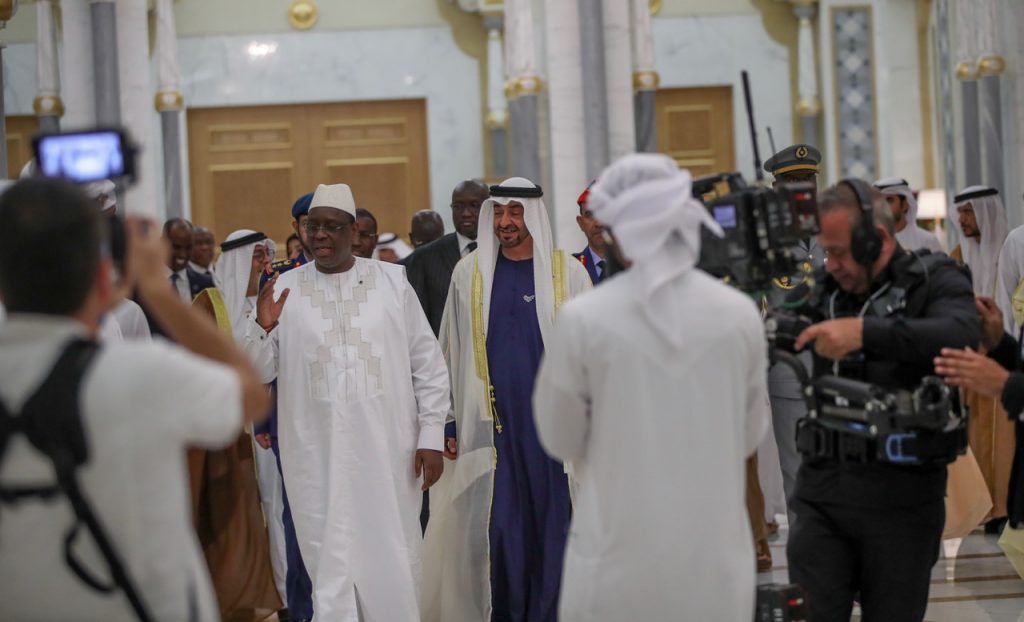 Voyage officiel du Président Macky SALL à Abu Dhabi, rencontre au Palais Qasr el Watan.