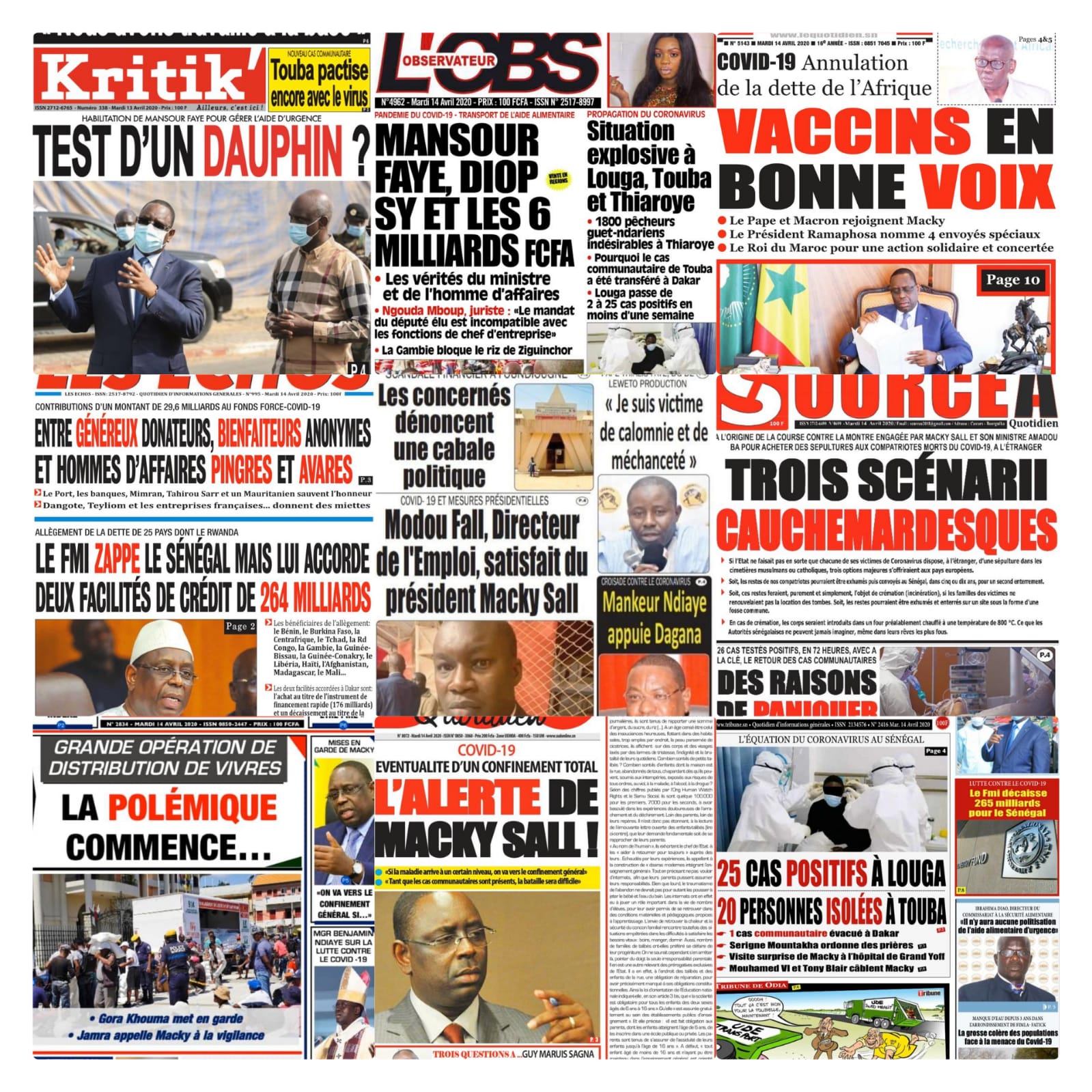 REVUE DES TITRES: Macky Sall et Tony Blair, Macron sur la dette de l'Afrique situation du jour c0vid-19 à la une des quotidiens