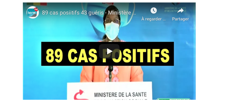 89 cas posiitifs, 43 guéris: Point sur la situation du 4 mai 2020 - Ministère de la Santé
