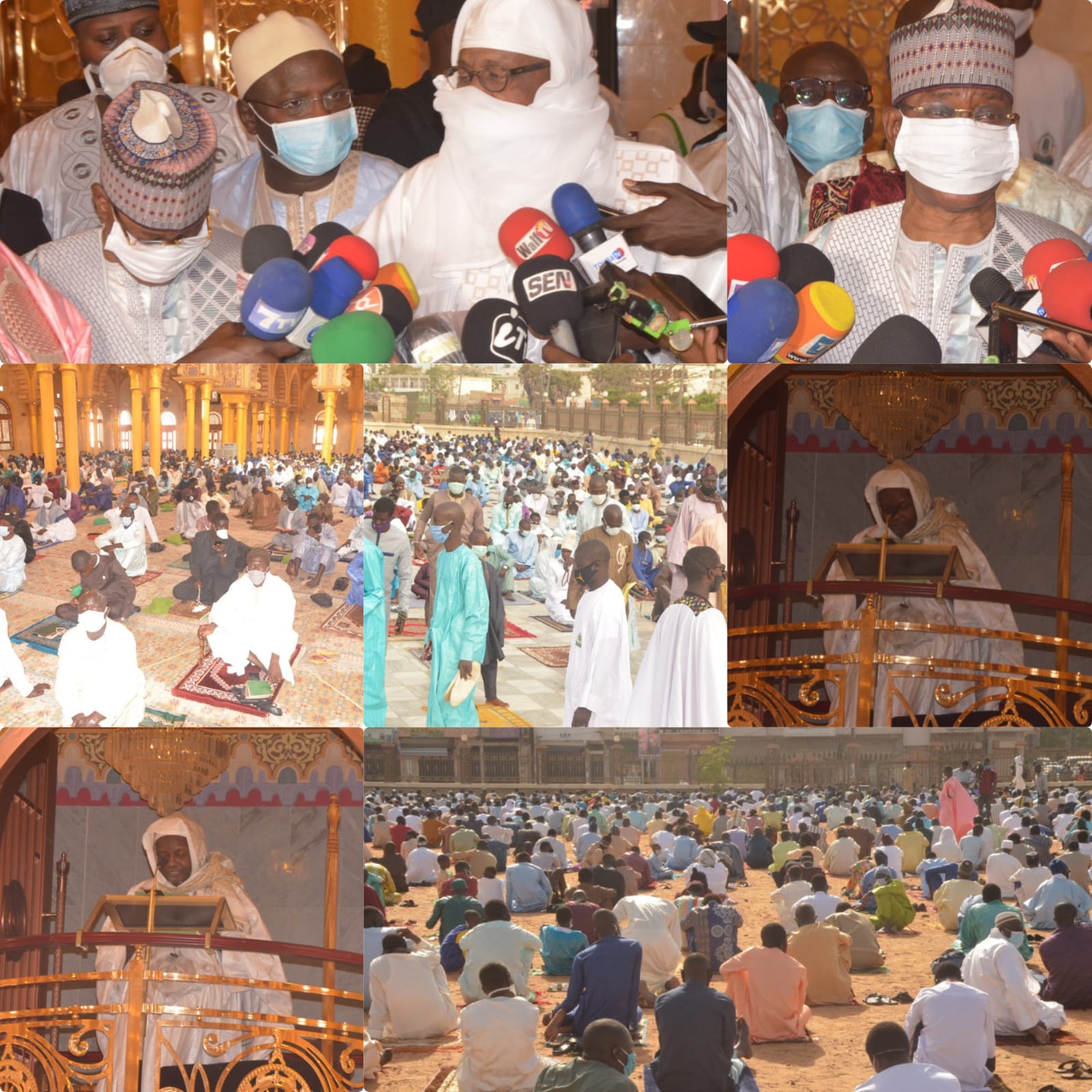 Les images de la prières d'eid mubarak à la grande mosquée Massalikoul Djinane de Dakar dirigée par l'imam Serigne Moustapha Mbacké ibn Serigne Abdou Khadre